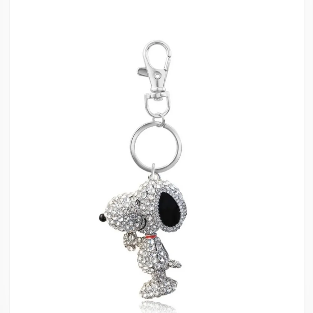🩶▪️Peanuts▪️snoopy Crystal Bling 3D Keychain-Sparkling peanut  bag Charm